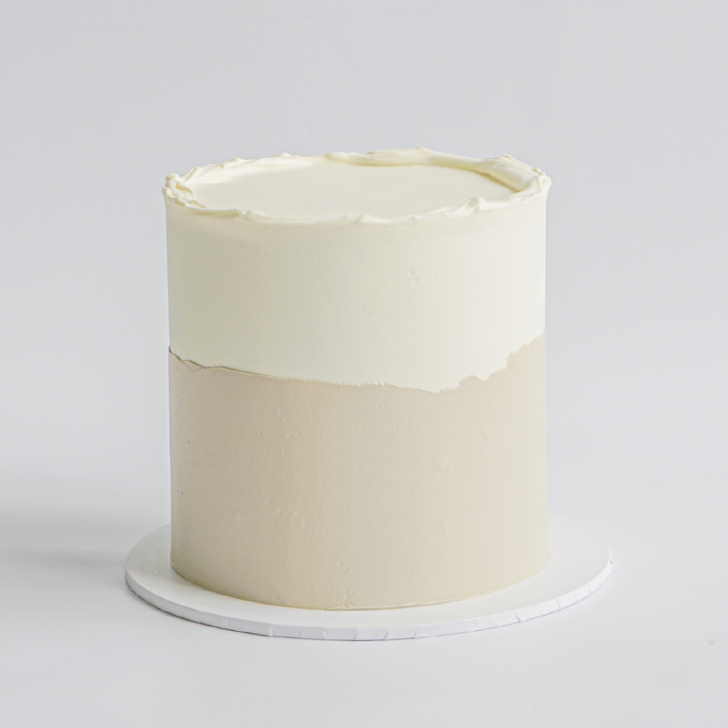 Picture of BUTTERCREAM CAKE |  ROUGH EDGES TWO TONE WHITE & BEIGE